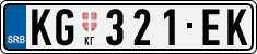 License plate of Serbia, Cars