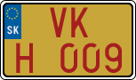 License plate of Slovakia, Oldtimers