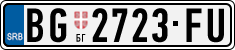 License plate of Serbia, Cars