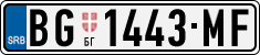 License plate of Serbia, Cars