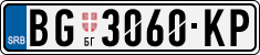 License plate of Serbia, Cars