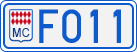 License plate of Monaco, Cars