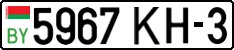 License plate Belarus, Cars (2004)