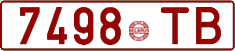 License plate Belarus, Cars (1992)
