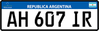 License plate of Argentina, Cars (Mercosur, AB 123 CD)