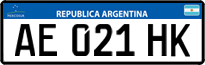 License plate of Argentina, Cars (Mercosur, AB 123 CD)
