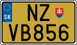 License plate of Slovakia, Export transit plates