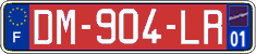 French license plate, SIV (free zones)