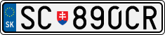 License plate of Slovakia, Cars