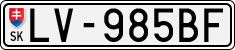 License plate of Slovakia, Cars