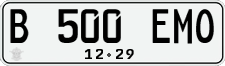 License plate of Indonesia, Regular plates