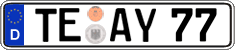 German license plate, Regular plates