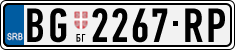 License plate of Serbia, Cars