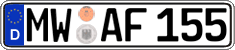 German license plate, Regular plates