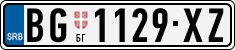 License plate of Serbia, Cars
