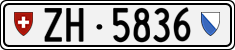 License plate of Switzerland, Cars