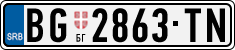 License plate of Serbia, Cars
