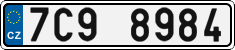License plate of the Czech Republic, Cars (2001)