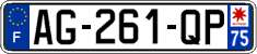 French license plate, SIV (ordinary)