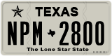 Texas, Regular plates (2012) (АBC-1234)