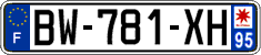 French license plate, SIV (ordinary)