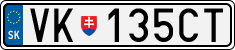 License plate of Slovakia, Cars