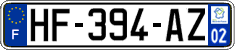 French license plate, SIV (ordinary)