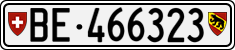 License plate of Switzerland, Cars