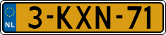 License plate of the Netherlands, Cars