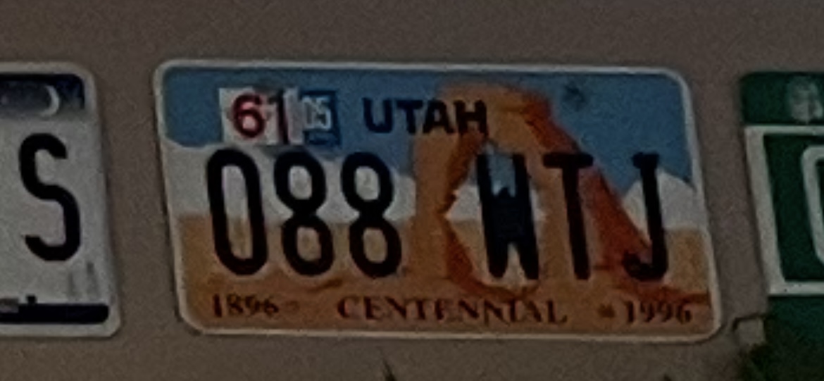 088 WTJ, License plate without vehicle 