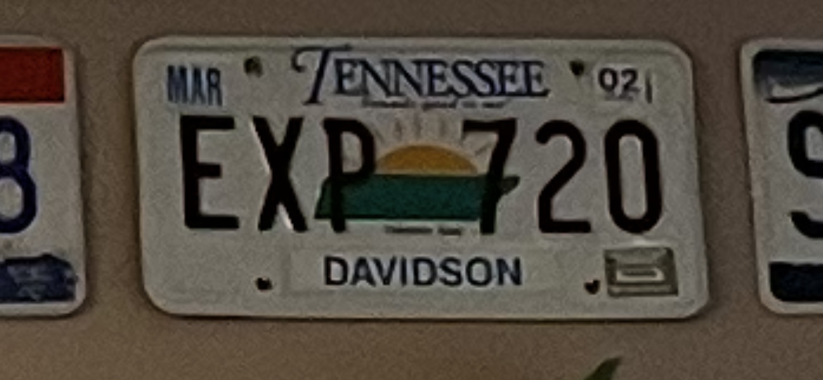 EXP 720, License plate without vehicle 