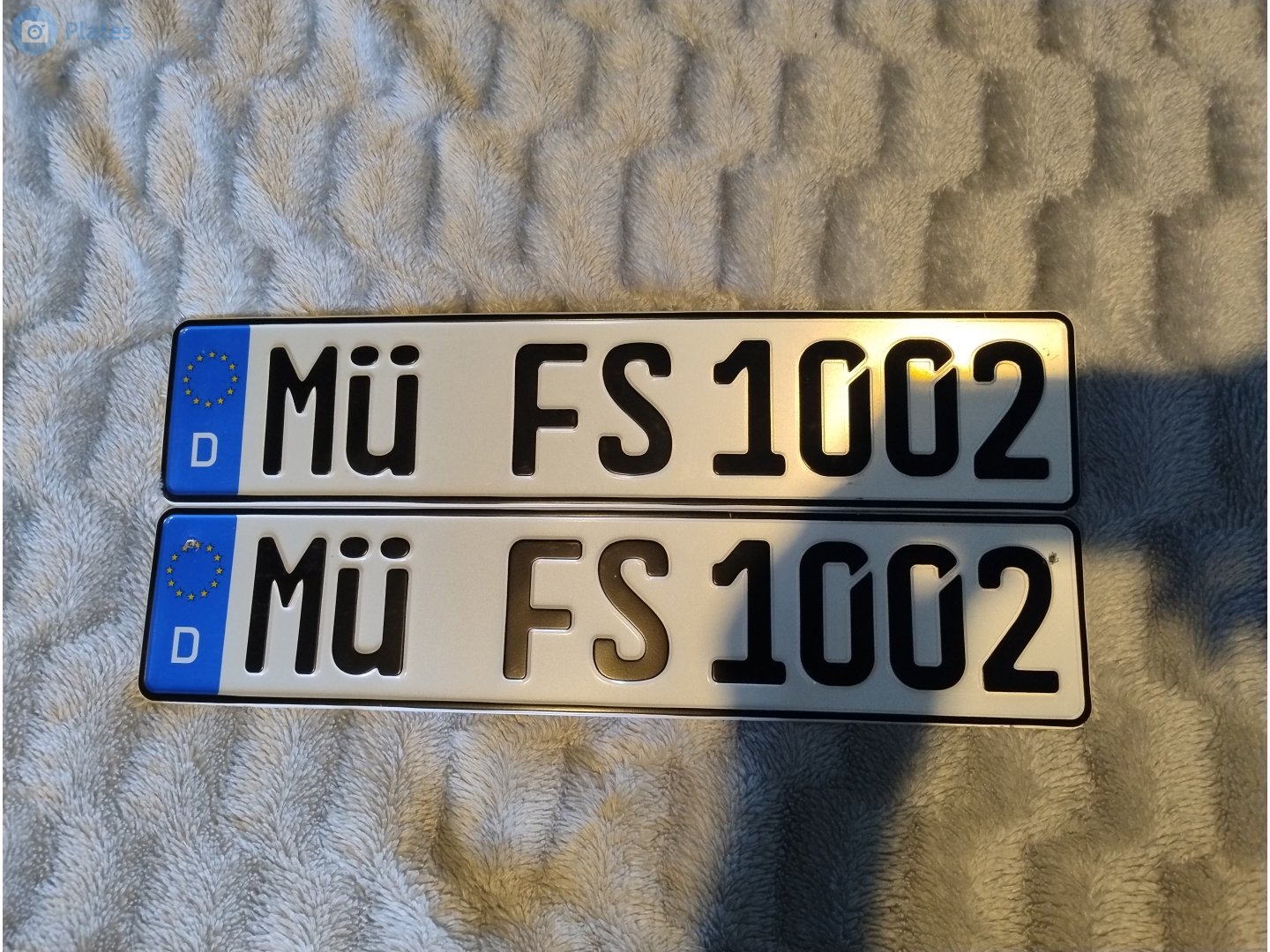 MÜ FS 1002, License plate without vehicle 