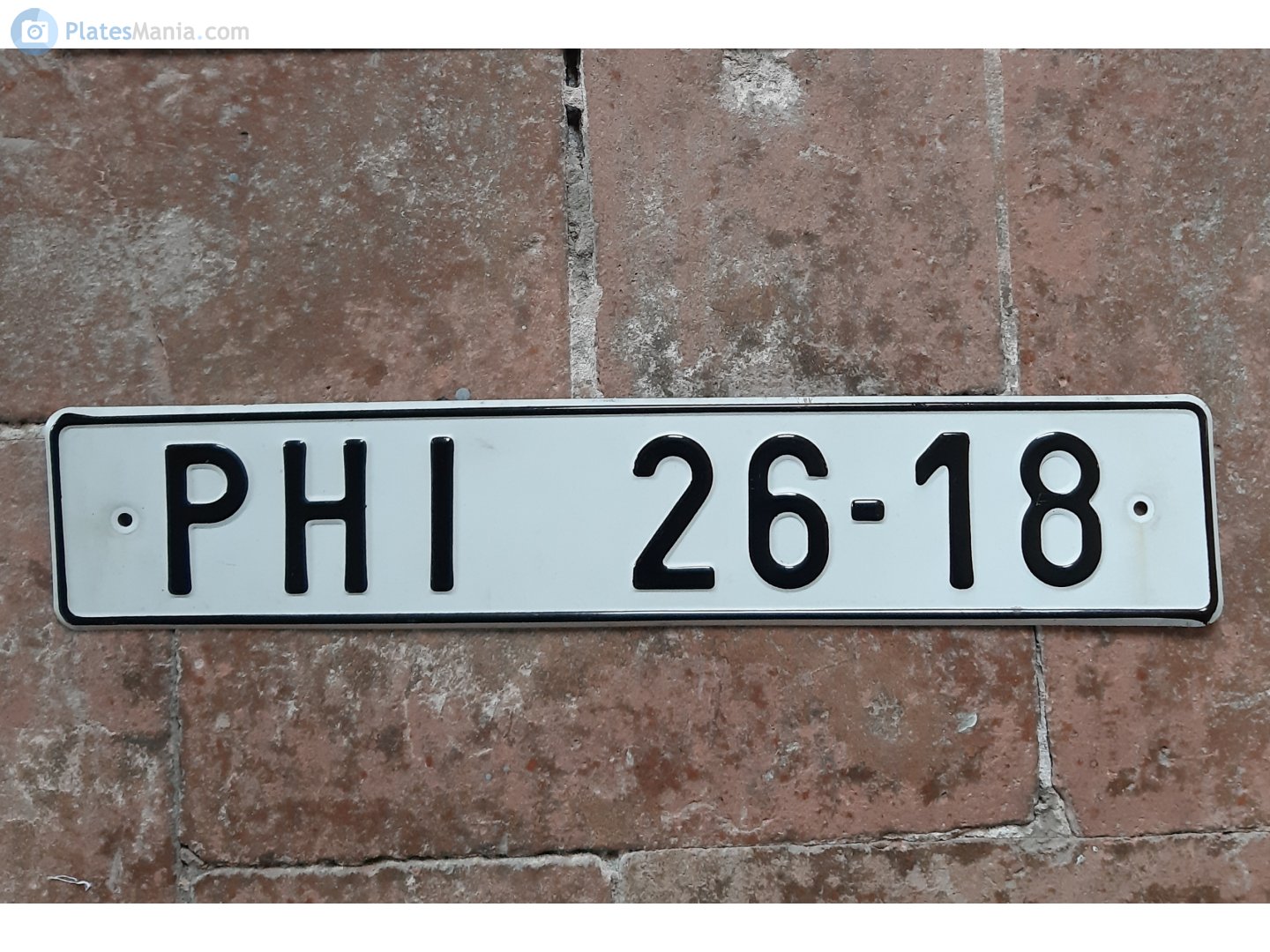 PHI 26-18, License plate without vehicle 