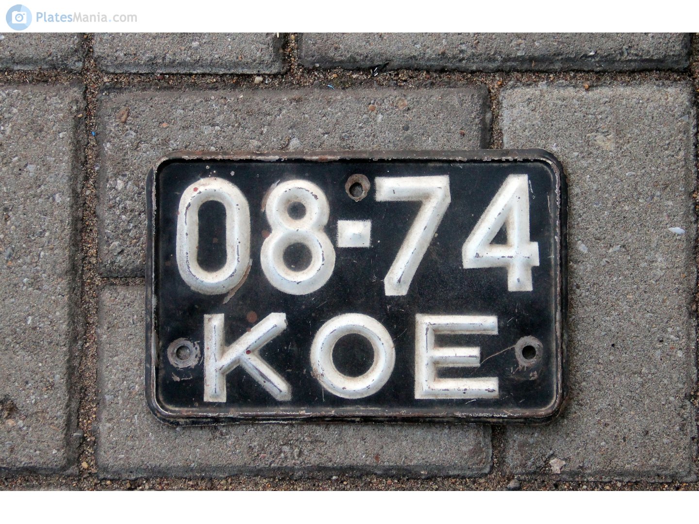 0874 КОЕ, License plate without vehicle 