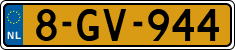 License plate of the Netherlands, Border Traffic (1953-2021 system)