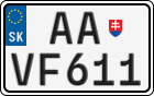 License plate of Slovakia, Export transit plates