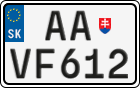 License plate of Slovakia, Export transit plates