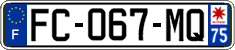 French license plate, SIV (ordinary)
