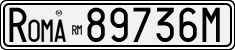 License plate of Italy, Cars (1927 year series)