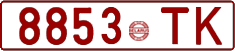 License plate Belarus, Cars (1992)