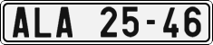 License plate of the Czech Republic, Cars (1960)