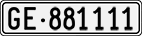 License plate of Switzerland, Cars