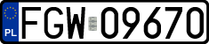 License plates of Poland, Regular car plates