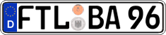 German license plate, Regular plates