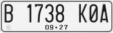 License plate of Indonesia, Regular plates