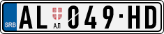 License plate of Serbia, Cars