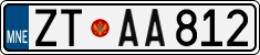License plate of Montenegro, Cars