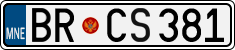 License plate of Montenegro, Cars