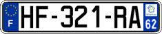 French license plate, SIV (ordinary)