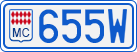 License plate of Monaco, Cars